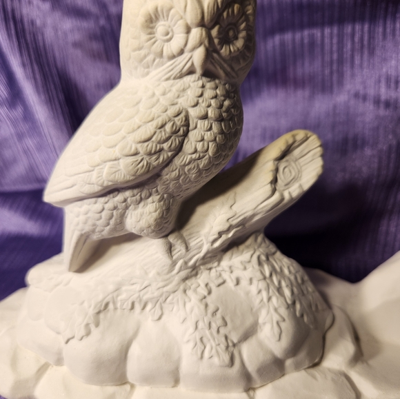 Vintage Cramer 1980 You Paint Ceramic Bisque Owl Business Card Holder - Picture 6 of 11